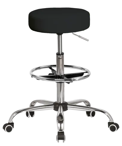 LZ 21SP EXT židle lékařská, HR sedák, kříž chrom, kruh pro nohy, ekokůže černá